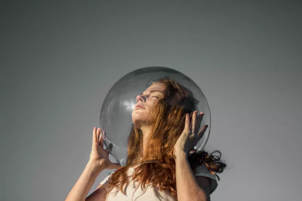 Person with a bubble over their head Person with a bubble over their head