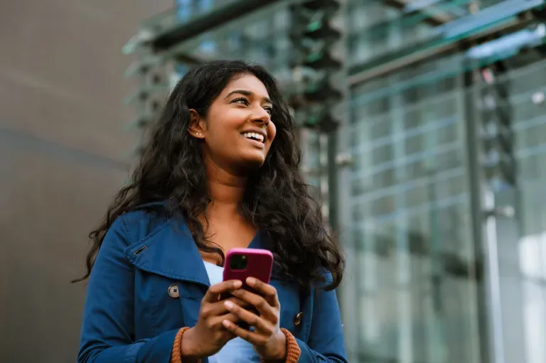 Woman with phone Woman with phone
