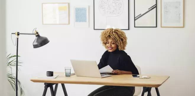 Woman working from home Woman working from home