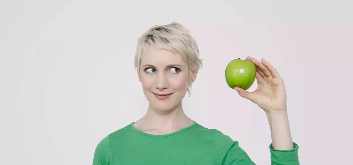 Woman with apple Woman with apple