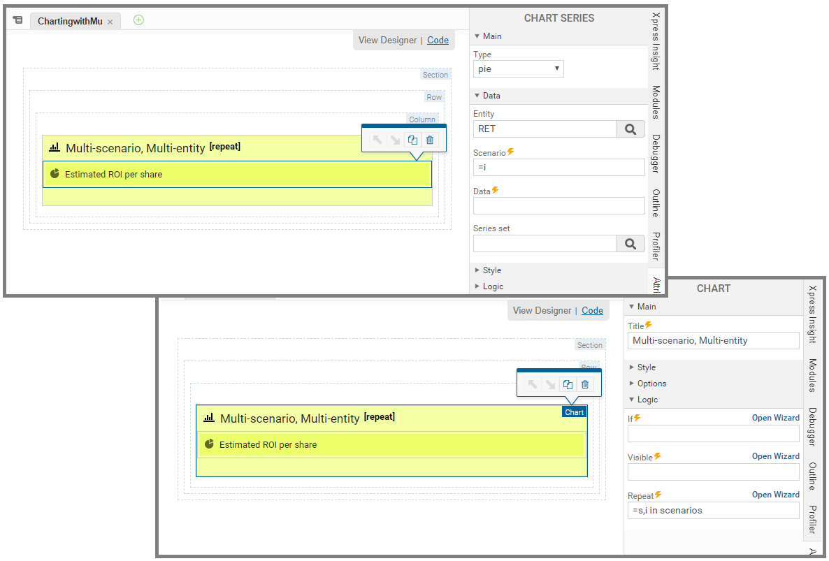 Charting with Multiple Scenarios