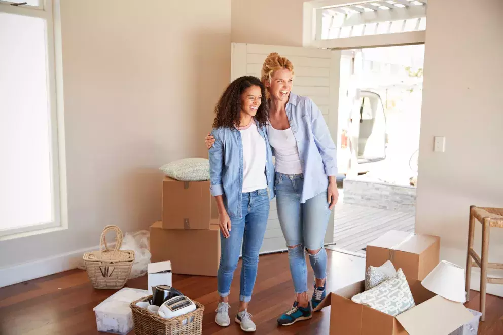 couple in new home couple in new home