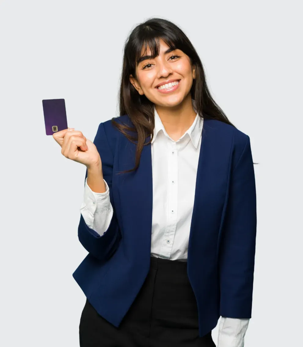 person holding credit card person holding credit card