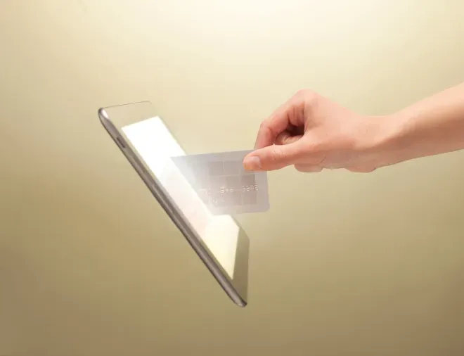 pulling credit card out of tablet pulling credit card out of tablet