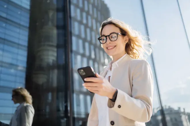 Woman with phone Woman with phone