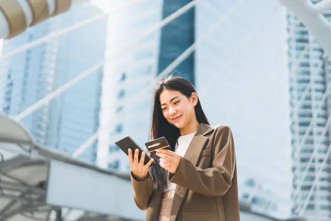 Woman with phone Woman with phone