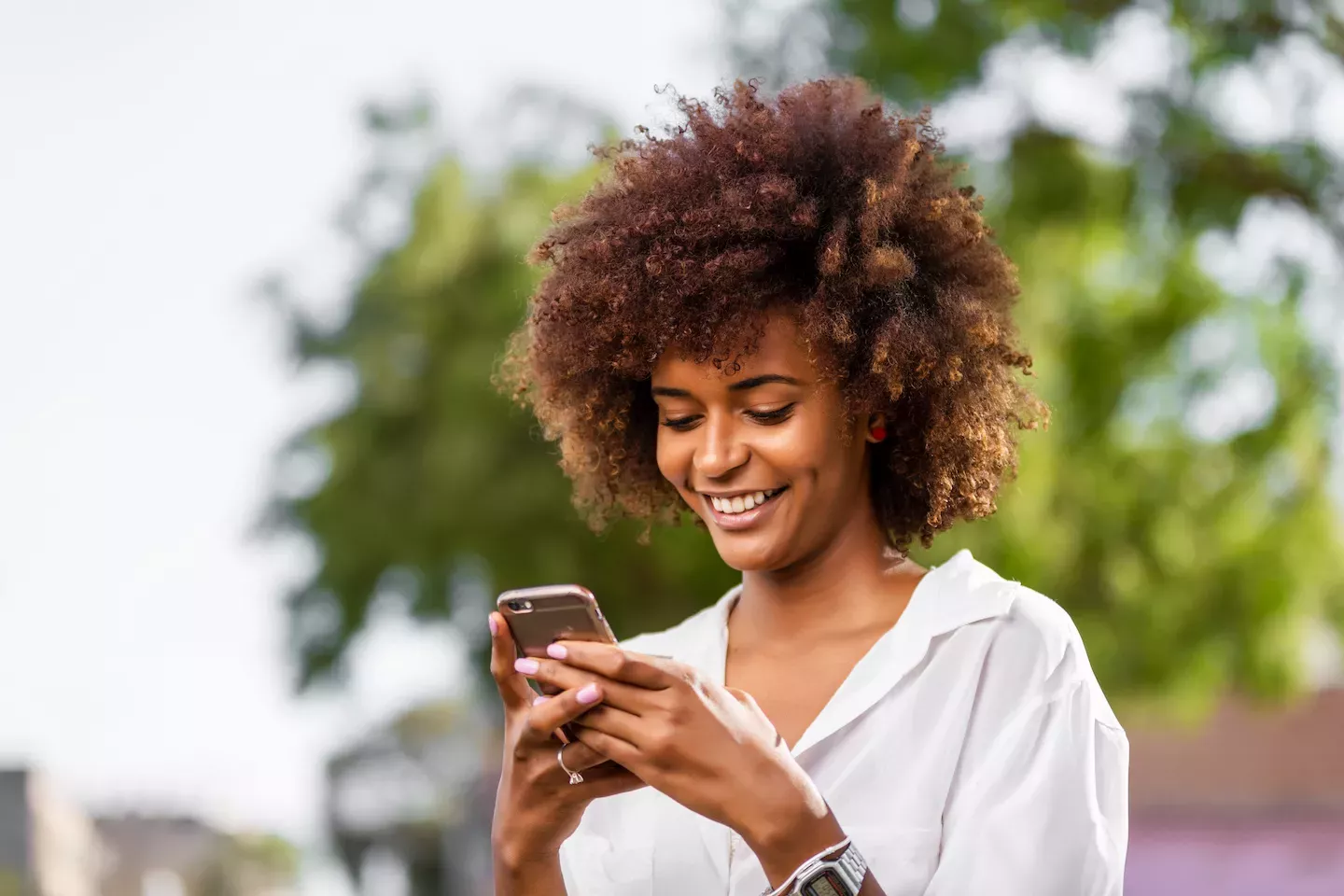 Woman using a phone Woman using a phone