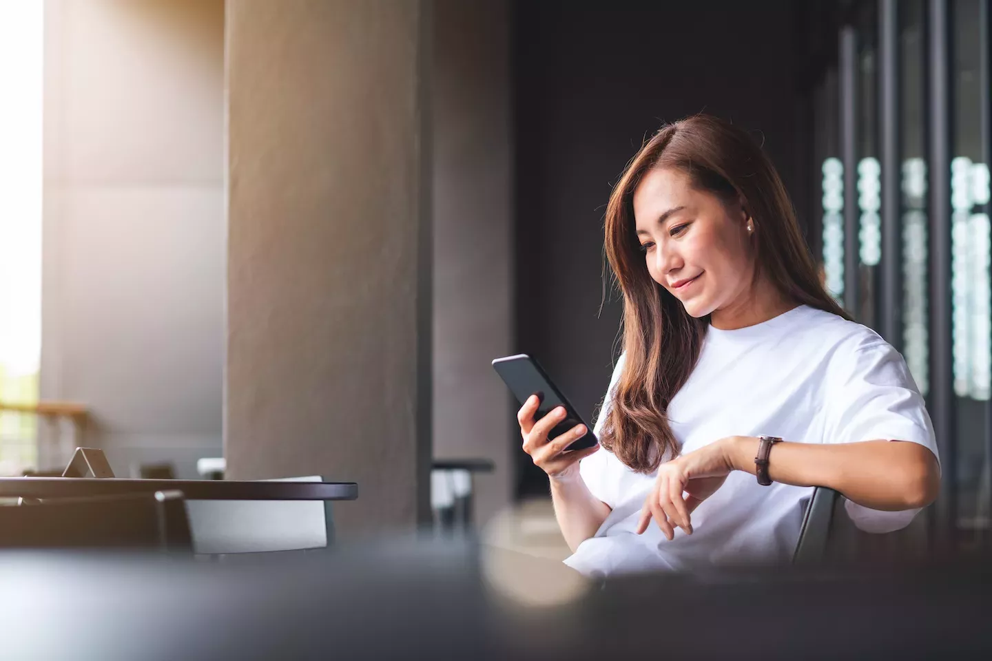Woman looking at phone Woman looking at phone