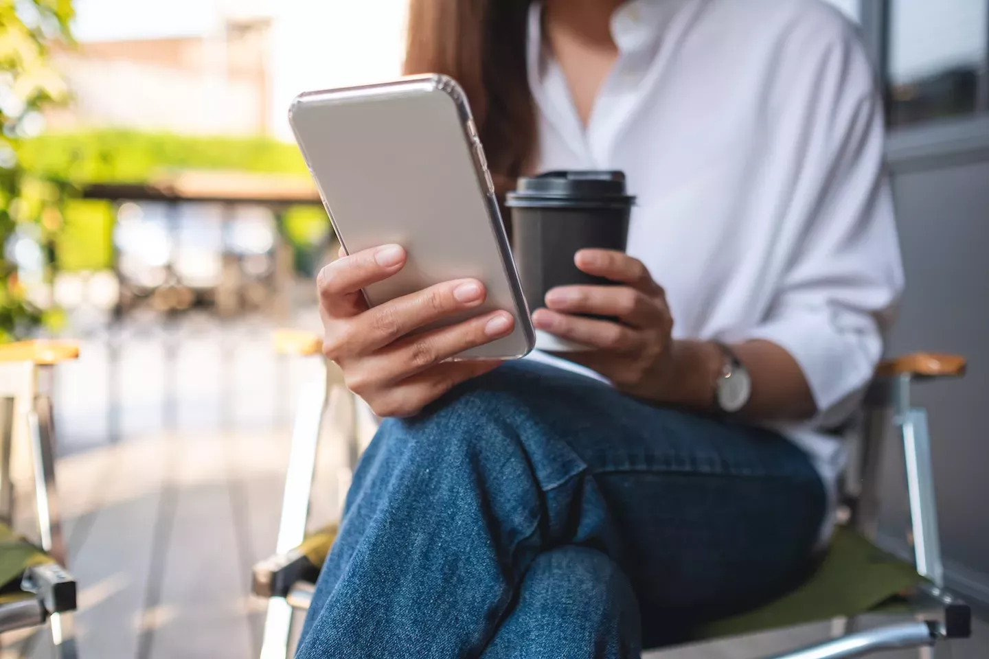 Woman looking at phone Woman looking at phone