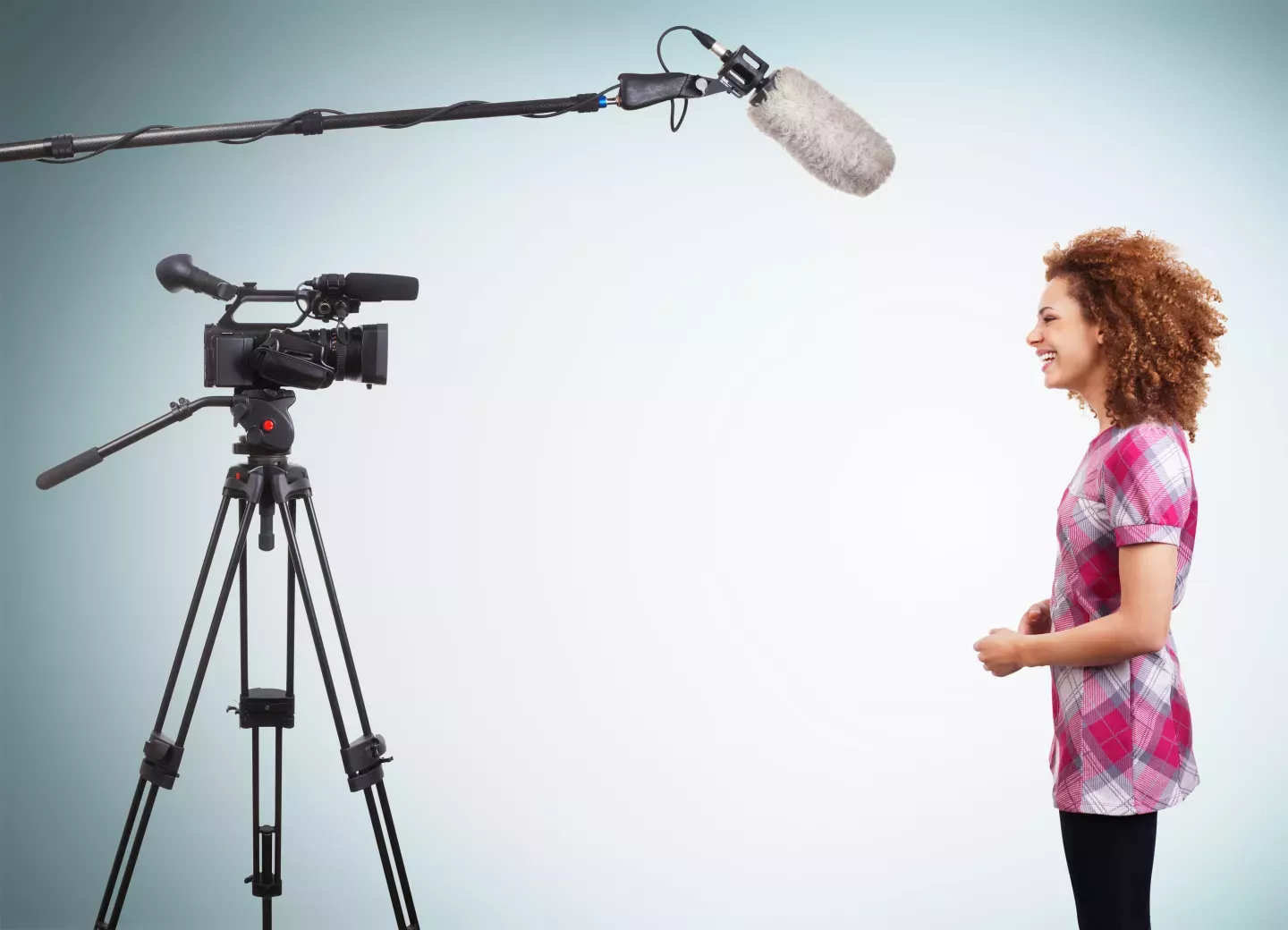 woman being recorded in studio woman being recorded in studio