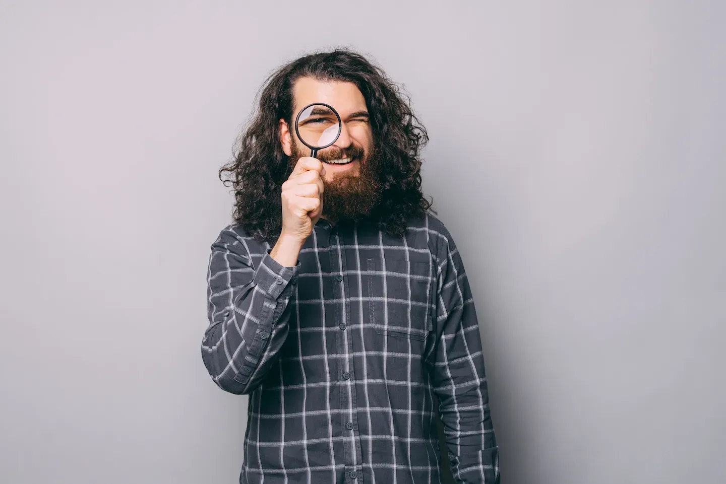 looking through magnifying glass looking through magnifying glass
