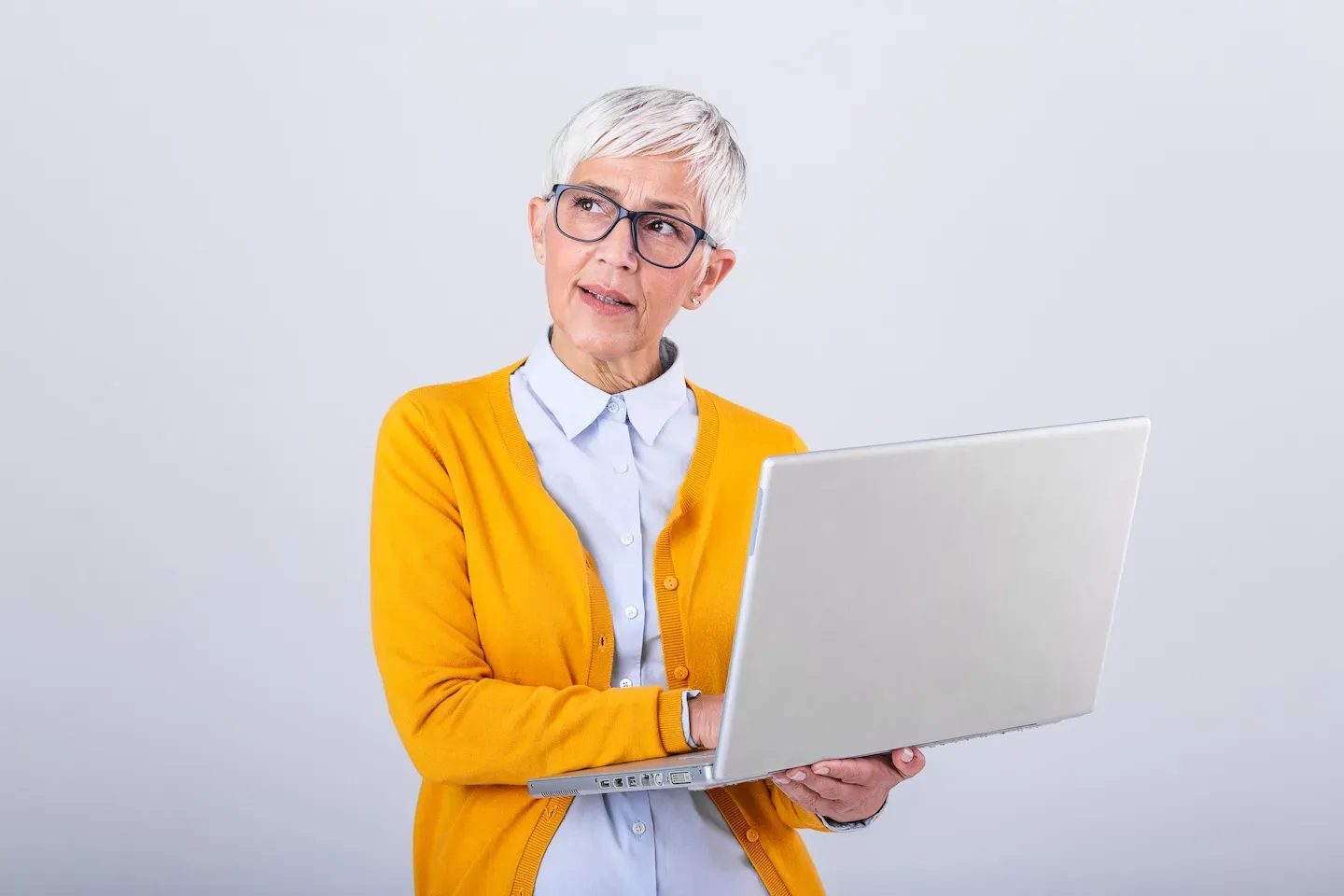 concerned person on laptop concerned person on laptop