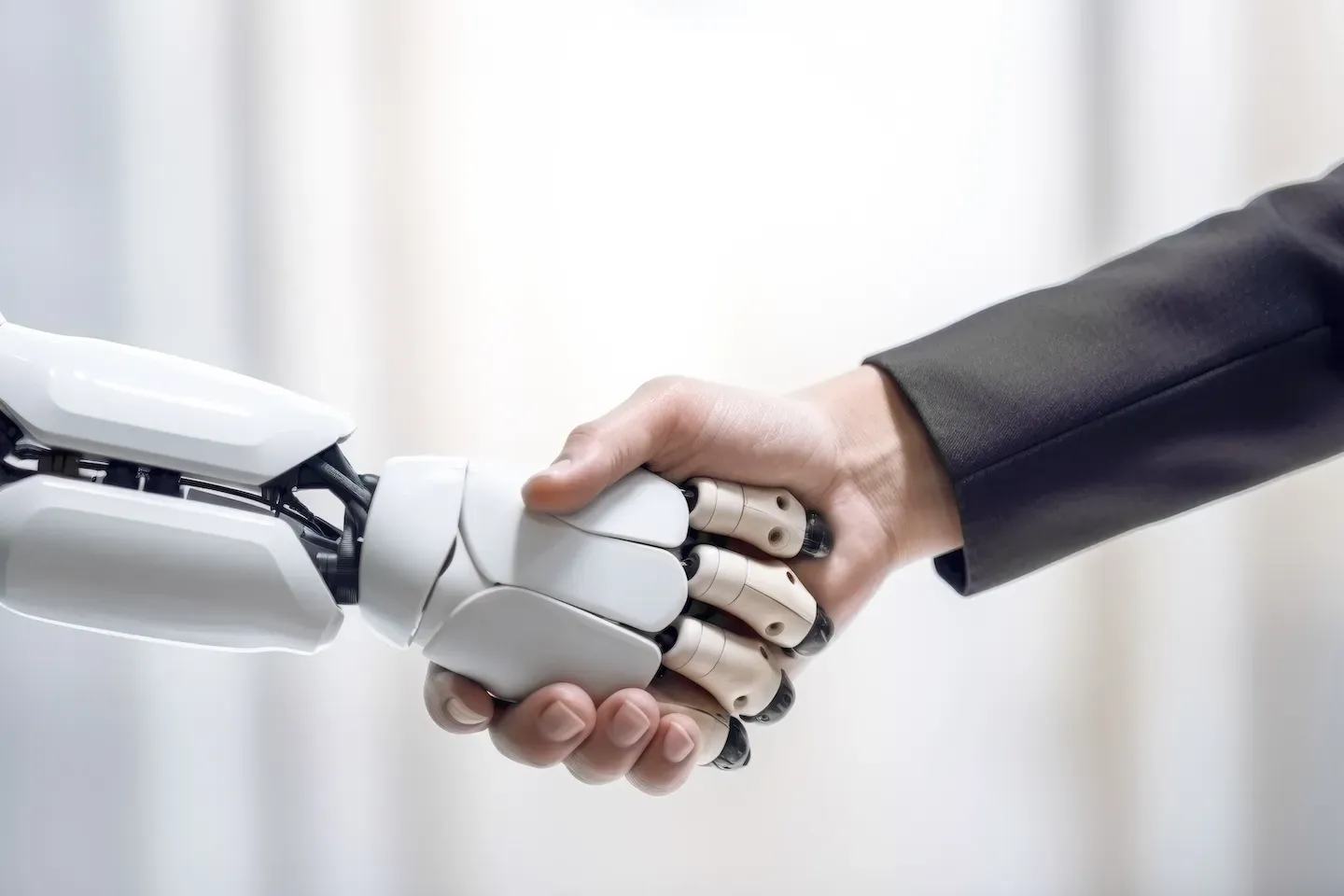 robot and human shaking hands robot and human shaking hands