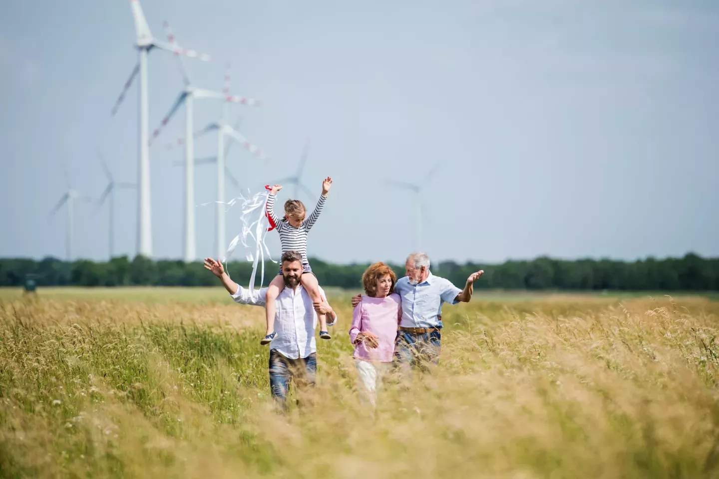 Family in field Family in field