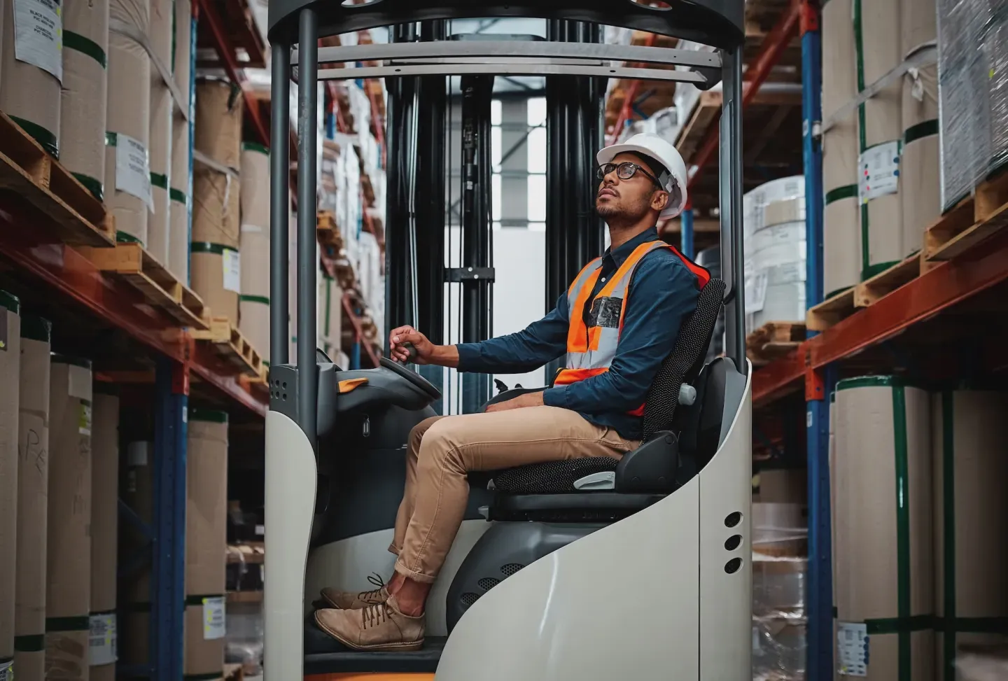 Man in warehouse Man in warehouse