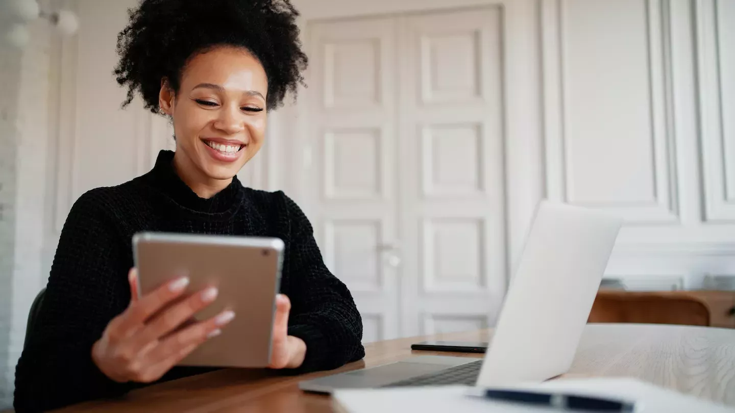 Woman banking online Woman banking online