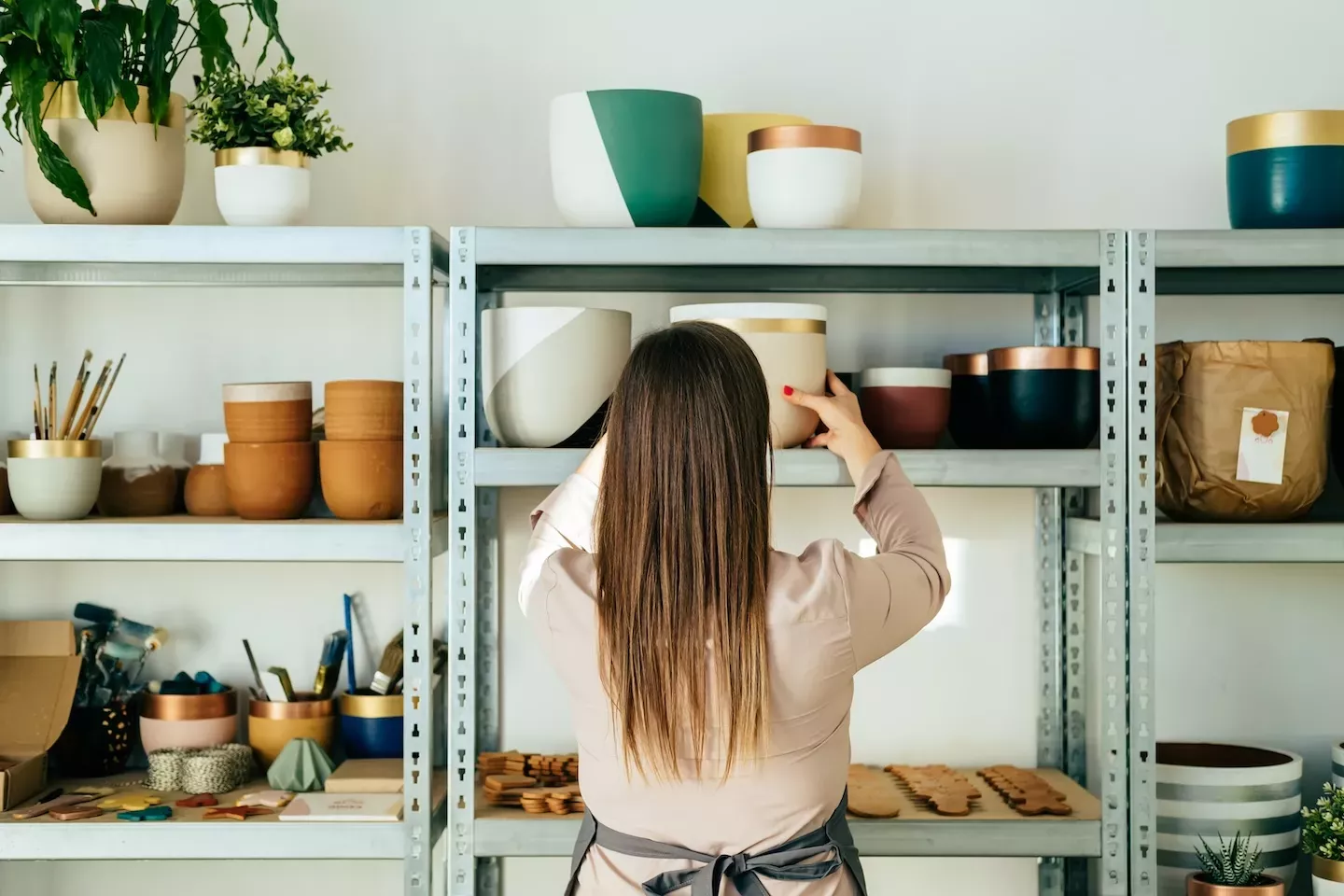 Person storing items Person storing items