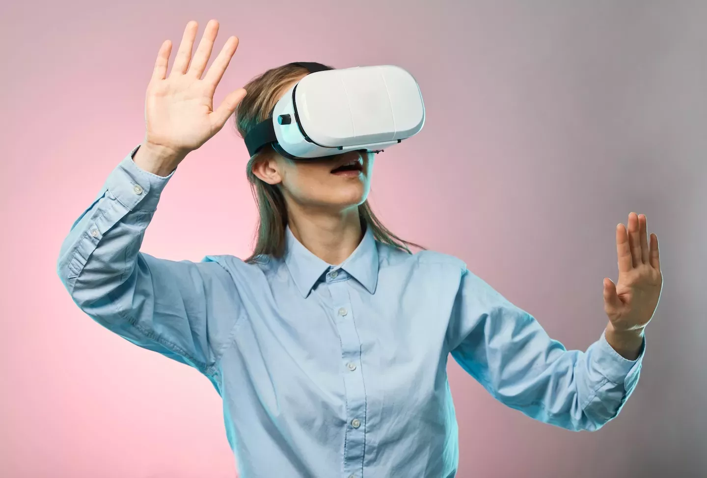 person with VR headset on person with VR headset on
